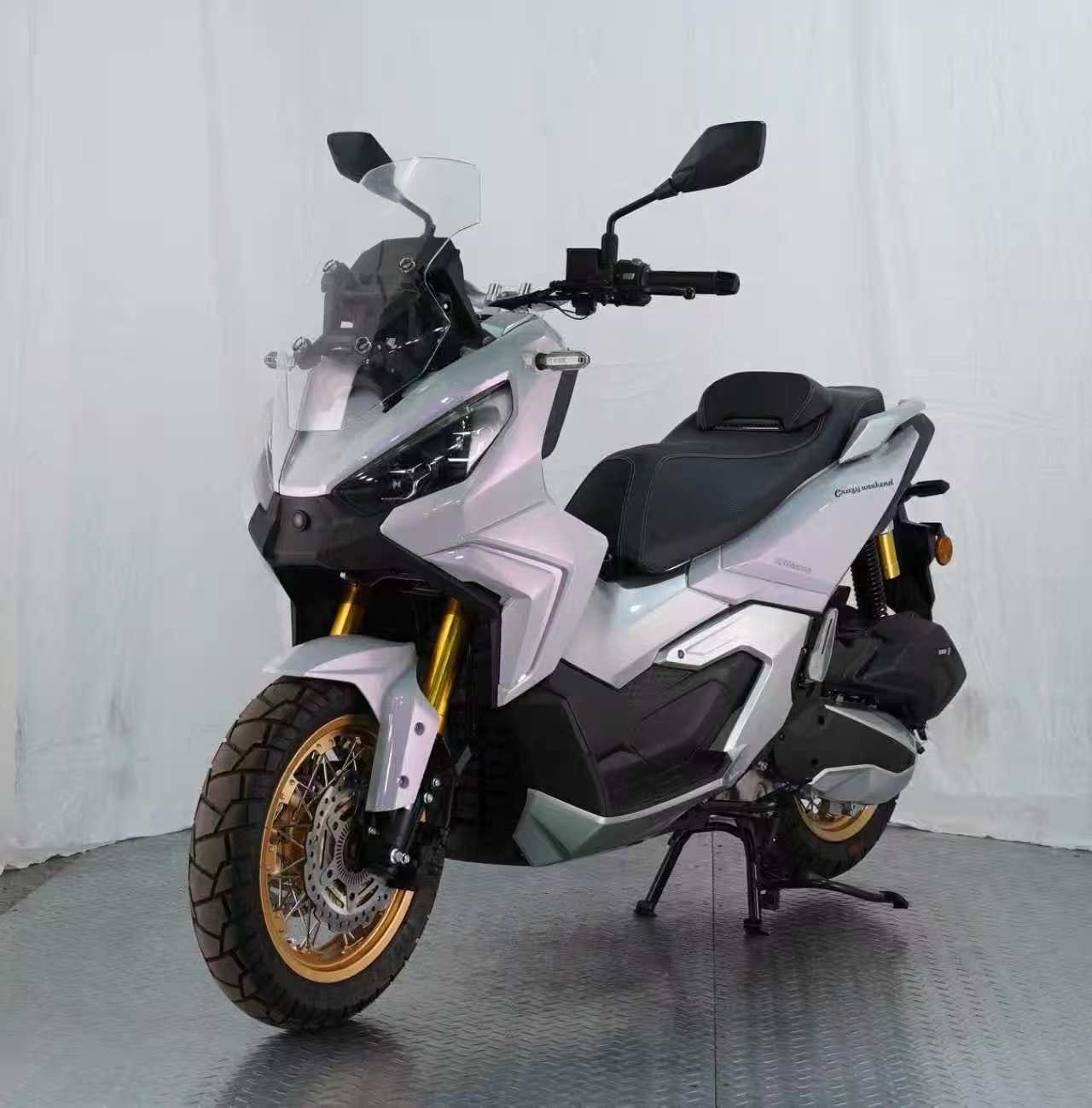 DY Alfa ADV-B white scooter front three-quarter view
